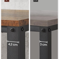 VASAGLE Masa de cafea laterala, tip noptiera, cu cadru metalic, 45x45x55cm, maro rustic si negru