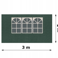 Perete lateral pavilion gradina, cu fereastra, prindere velcro, 3x2 m, material PE impermeabil, verde