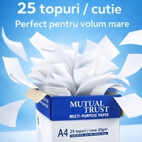Hartie Copiator A4 Mutual Trust Cardboard, Flippy, 80 g/mp, 25 topuri x 100 coli/top (2500 coli), 210 x 297 mm, Hartie Multifunctionala pentru Printare, Copiere si Proiecte Creative