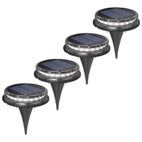 Lampa solara LED Set 4 Bucati, Flippy, Tip Spot pentru Gradina, 8 LED-uri, ABS si Policarbonat, Baterie 1.2V, 600mah, 12 x 13.5 cm, Lumina Alba Rece, Negru/Auriu