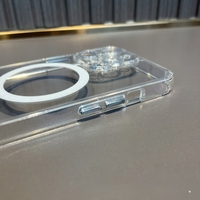 Husa protectie Vafy pentru iPhone 14 Pro Mag Safe, 2 in 1 incarcare si magnet, Silicone, Transparenta