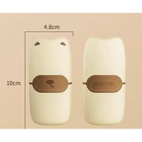 Mini Racleta de Curatare, Flippy, pentru Etichete, Adezivi, din ABS+ Metal, 2 Lame Incluse, Maro