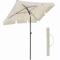 SONGMICS Umbrela terasa gradina sau plaja, inclinare 2 directii, protectie UV UPF 50+, 180x125 cm, bej