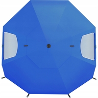 Umbrela plaja 3in1 215x205 cm, cu paravan lateral, fereastra si husa transport, material UV, albastru