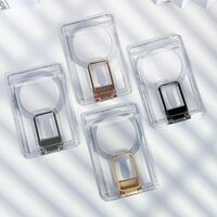 Husa pentru Carduri, Vafy, Compatibil cu Telefon Apple Magsafe, Accesoriu pentru Husa MagSafe, cu Suport Pliabil Argintiu, Transparent