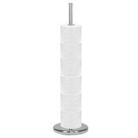 Suport hartie igienica 2 in 1 cu tija mobila, 68.5cm, argintiu