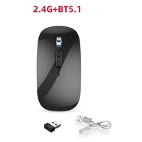 Mouse Wireless Reincarcabil, Vafy, Compatibil Windows/macOS, Bluetooth 5.1 + 2.4GHz, Silentios, DPI 800/1200/1600, Negru