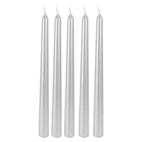 Lumanare Decorativa, Flippy, pentru Masa, 25 cm, din Parafina, fara Fum, Ardere 7.5h, Argintiu