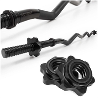 Bara haltera curbata Z pentru greutati 120 cm, diametru 25 mm, otel, incarcare maxima 140 kg, negru
