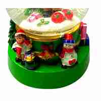 Decoratiune muzicala glob cu zapada, cu lumini si muzica, Mos Craciun, 15.5 cm, multicolor