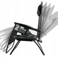Sezlong pliabil cu parasolar SERSIMO, 85x77x150cm, Negru