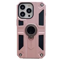 Husa protectie Vafy compatibila cu Apple iPhone 13 Defender Model 5 cu suport prindere inel,Roz Auriu