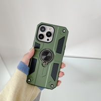 Husa protectie Vafy compatibila cu Apple iPhone 13 Mini Defender Model 5 cu suport prindere inel,Verde