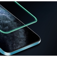 Folie Sticla Securizata Flippy, Luminous, compatibila cu Apple iPhone 12 Pro, Margine fosforescenta verde