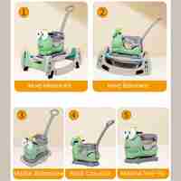 Masinuta Balansor Multifunctionala pentru Copii, Flippy, Model Cal Scooter de tip Masinuta Balansor, Varsta 1-3 ani, 93 x 80 x 58 cm, cu Maner, Verde