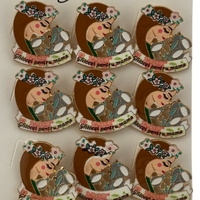 Set 12 Brose Martisor Primavara, Jolie, Model Fata, cu Mesaj Ghiocei pentru Mama, Multicolor