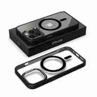 Husa de Protectie, Vafy, pentru Apple iPhone 12/12 Pro, Acoperire Totala, Magnetica, Wireless, din Acrilic Mat Colorat, Negru