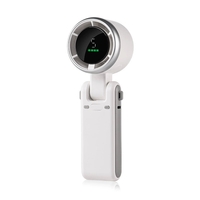Mini Ventilator Portabil, Vafy, 5 Trepte de Viteza, Afisaj Digital, Incarcare USB, 5V, 2A, 5.95 x 5.2 x 17.2 cm, Alb