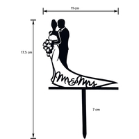Topper Tort, Flippy, Model 1 Mr&Mrs, 17.5 x 11 cm, Negru