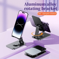 Suport pentru Telefon, Flippy, Suport Pliabil pentru Streaming, din Aliaj de Aluminiu, Compatibil cu Tableta, pentru Birou, 14.6 x 11.5 x 7 cm, Aurora Silver