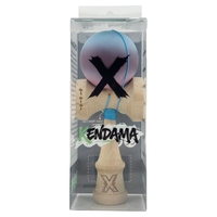 Kendama X Originala, Profesionala, Flippy, Big Cups V2, Rubber Grip cu Cupe Mari, Rulment Metalic cu Ata 55 cm, Gradient Albastru/Mov/Roz