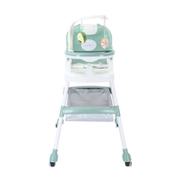 Scaun de Masa pentru Copii, Flippy, Multifunctional, Pliabil, cu Roti, Cos de Depozitare, din Plastic, Centura de Siguranta, Suport de Agatat Jucarii, 110 x 60 x 70 cm, Verde