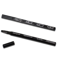 Set Pensule de Machiaj 4in1, Flippy, pentru Fard, Sprancene si Buze, 16 cm, din Plastic, Negru