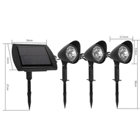 Lampa solara de tip decoratiune pentru gradina, Flippy, model 3 felinare, alb rece