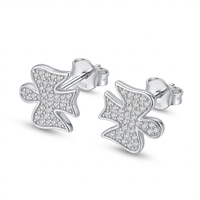 Cercei pentru Dame, Jolie Silver, din Argint 925, model Inger, Pietre Zirconia, 1.05 g, Argintiu