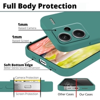 Husa de Protectie, Vafy, pentru Xiaomi Redmi Note 13 Pro Plus 5G, Liquid Silicone, cu Microfibra pe Interior, Protectie Antisoc, Compatibil Incarcare Wireless, Verde