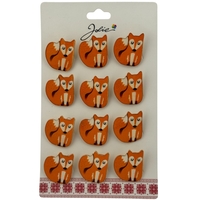 Set 12 Brose Martisor pentru Copii, Jolie, Model Vulpe Timida, Portocaliu