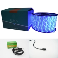 Instalatie Craciun, 64 m, 1536 Led-uri, Furtun Luminos, Albastru, Transformator, Sectionabila, 220 V, Vafy