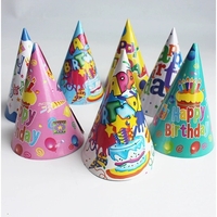 Set 6 Coifuri, Flippy, Petrecere Copii, din Carton, 20 x 13.5 cm, Model 5 Happy Birthday, Multicolor