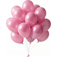 Set 12 Baloane, Flippy, din Latex Standard, 25 cm, Roz Deschis