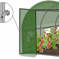 Sera de gradina, tip tunel cu cadru metalic, 300x200cm, verde, 6mp, usa cu cadru