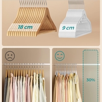 SONGMICS Set de 20 de umerase pentru haine, anti-alunecare cu catifea, bara de cravata si carlig pivotant, 43,5 cm, alb
