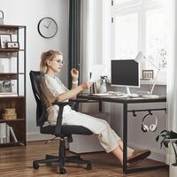 SONGMICS Scaun de birou ergonomic mesh, reglabil complet, brate si suport lombar ajustabile, 68x67x113 cm, negru