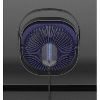 Mini ventilator pentru birou cu usb, Vafy, rotire 360 grade, 3 viteze, 1500 mA, 13.5 x 12,8, Albastru