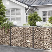 SONGMICS Cos de gabioane pentru pietre, otel galvanizat, 100x80x30cm, argintiu