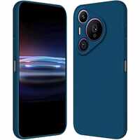 Husa de Protectie, Vafy, pentru Huawei Pura 70 Pro, Liquid Silicone, cu Microfibra pe Interior, Protectie Antisoc, Compatibil Incarcare Wireless, Albastru