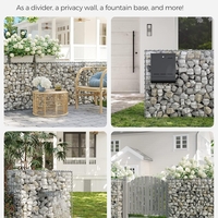 SONGMICS Cos de gabioane pentru pietre, otel galvanizat, 100x80x30cm, argintiu