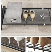 SONGMICS Suport pentru haine mobil cu roti, bara umerase si raft, stil industrial, 91x41x158 cm, negru