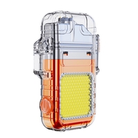 Lanterna Tip Breloc cu Bricheta, Vafy, Impermeabila, 3 Moduri Iluminare, 300 mAh, Incarcare USB-C, COB, Raza de Actiune 50 - 100 m, 7.4 x 4.9 x 1.7 cm, Portocaliu
