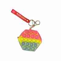 Jucarie antistres din silicon, Flippy, Pop It Now and Flip It, Portofel hexagon, Roz/Gri
