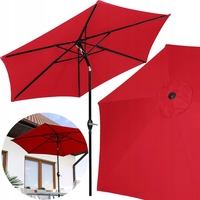 Umbrela terasa gradina, cu manivela si inclinare, diametru 250cm, Rosu
