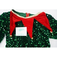 Costum Craciun, Flippy, Spiridus, rosu-verde, 7 - 9 ani, catifea