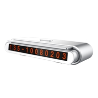 Suport Numar de Telefon pentru Parcare Auto, Flippy, Suport pentru Numarul de telefon, Banda glisanta pentru Ascundere, Banda Adeziva Inclusa, 120 x 48 x 24 mm, Cifre Rosii, Gri deschis