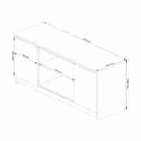 Comoda TV cu 2 usi si o polita, PAL laminat 16 mm, 120x40x55 cm, stejar sonoma si alb