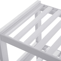 SONGMICS Raft de depozitare din bambus, cu 3 niveluri, 26x70x55cm, alb