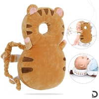 Perna tip Rucsac pentru Protectia Capului, Flippy, Tetiera tip Tigru, pentru Bebelusi, 33x6x19 cm, 180 g, Maro